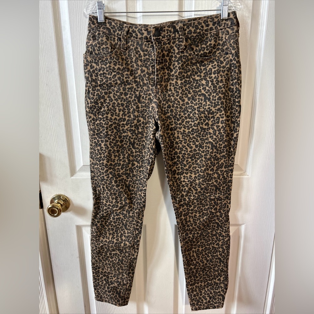 Universal Thread Leopard Print High Rise Skinny Jeans 12